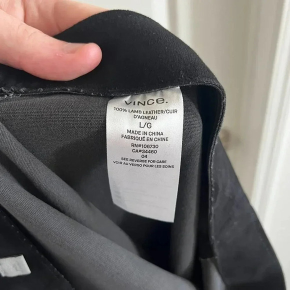 Vince Black Leather Leggings – Size Large - Picture 7 of 8